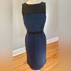 Tory Burch Black and Blue Midi Dress